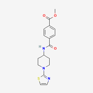 molecular formula C17H19N3O3S B3011261 Methyl 4-((1-(thiazol-2-yl)piperidin-4-yl)carbamoyl)benzoate CAS No. 1448123-33-8