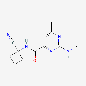 molecular formula C12H15N5O B3011266 N-(1-Cyanocyclobutyl)-6-methyl-2-(methylamino)pyrimidine-4-carboxamide CAS No. 1825712-46-6