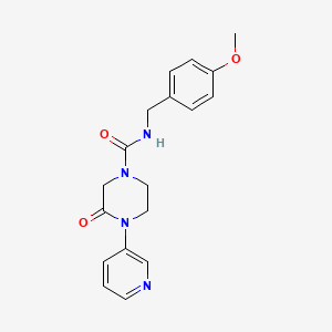 molecular formula C18H20N4O3 B3011268 N-(4-methoxybenzyl)-3-oxo-4-(pyridin-3-yl)piperazine-1-carboxamide CAS No. 2320885-85-4