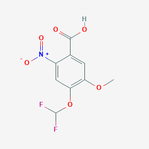 molecular formula C9H7F2NO6 B3011280 4-(Difluoromethoxy)-5-methoxy-2-nitrobenzoic acid CAS No. 923170-53-0