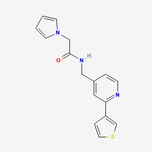 molecular formula C16H15N3OS B3011287 2-(1H-pyrrol-1-yl)-N-((2-(thiophen-3-yl)pyridin-4-yl)methyl)acetamide CAS No. 2034477-14-8