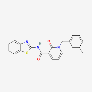 molecular formula C22H19N3O2S B3011294 N-(4-methylbenzo[d]thiazol-2-yl)-1-(3-methylbenzyl)-2-oxo-1,2-dihydropyridine-3-carboxamide CAS No. 899947-99-0