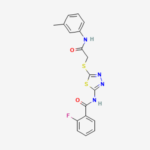 2-fluoro-N-(5-((2-oxo-2-(m-tolylamino)ethyl)thio)-1,3,4-thiadiazol-2-yl)benzamide