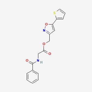 (5-(Thiophen-2-yl)isoxazol-3-yl)methyl 2-benzamidoacetate