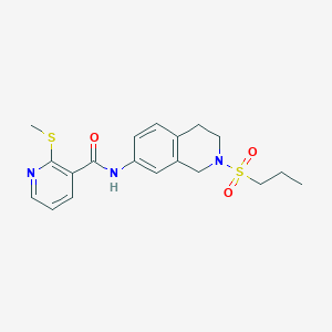 molecular formula C19H23N3O3S2 B3011331 2-(methylthio)-N-(2-(propylsulfonyl)-1,2,3,4-tetrahydroisoquinolin-7-yl)nicotinamide CAS No. 1209232-79-0