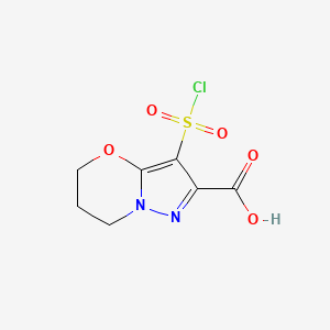 3-(chlorosulfonyl)-5H,6H,7H-pyrazolo[3,2-b][1,3]oxazine-2-carboxylic acid