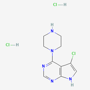 5-Chloro-4-piperazin-1-yl-7H-pyrrolo[2,3-d]pyrimidine;dihydrochloride