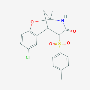 molecular formula C19H18ClNO4S B3011344 8-chloro-2-methyl-5-tosyl-5,6-dihydro-2H-2,6-methanobenzo[g][1,3]oxazocin-4(3H)-one CAS No. 1009417-12-2