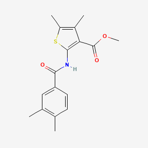molecular formula C17H19NO3S B3011347 Methyl 2-(3,4-dimethylbenzamido)-4,5-dimethylthiophene-3-carboxylate CAS No. 420091-48-1
