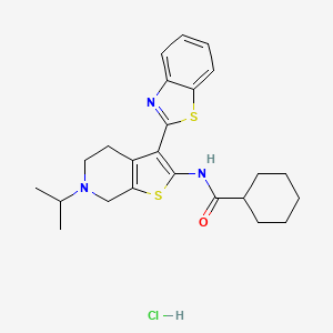 N-(3-(benzo[d]thiazol-2-yl)-6-isopropyl-4,5,6,7-tetrahydrothieno[2,3-c]pyridin-2-yl)cyclohexanecarboxamide hydrochloride