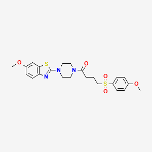 1-(4-(6-Methoxybenzo[d]thiazol-2-yl)piperazin-1-yl)-4-((4-methoxyphenyl)sulfonyl)butan-1-one