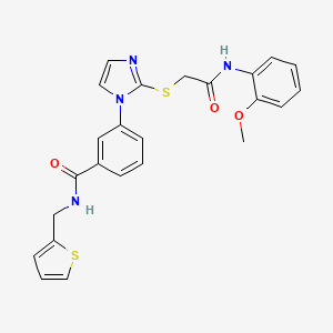 3-(2-((2-((2-methoxyphenyl)amino)-2-oxoethyl)thio)-1H-imidazol-1-yl)-N-(thiophen-2-ylmethyl)benzamide
