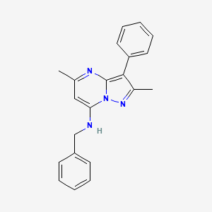 molecular formula C21H20N4 B3011371 N-benzyl-2,5-dimethyl-3-phenylpyrazolo[1,5-a]pyrimidin-7-amine CAS No. 877801-13-3