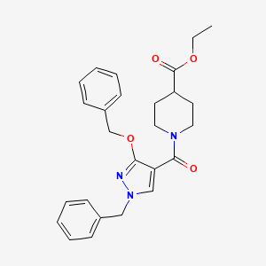 ethyl 1-(1-benzyl-3-(benzyloxy)-1H-pyrazole-4-carbonyl)piperidine-4-carboxylate