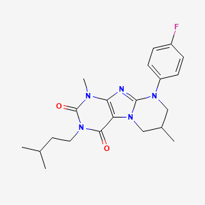 9-(4-fluorophenyl)-1,7-dimethyl-3-(3-methylbutyl)-7,8-dihydro-6H-purino[7,8-a]pyrimidine-2,4-dione