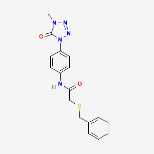 2-(benzylthio)-N-(4-(4-methyl-5-oxo-4,5-dihydro-1H-tetrazol-1-yl)phenyl)acetamide