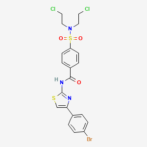 4-[bis(2-chloroethyl)sulfamoyl]-N-[4-(4-bromophenyl)-1,3-thiazol-2-yl]benzamide