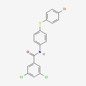 molecular formula C19H12BrCl2NOS B3011385 N-{4-[(4-bromophenyl)sulfanyl]phenyl}-3,5-dichlorobenzenecarboxamide CAS No. 339104-70-0