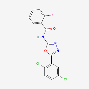 N-(5-(2,5-dichlorophenyl)-1,3,4-oxadiazol-2-yl)-2-fluorobenzamide