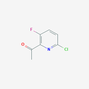 molecular formula C7H5ClFNO B3011414 1-(6-Chloro-3-fluoropyridin-2-YL)ethanone CAS No. 1256787-63-9