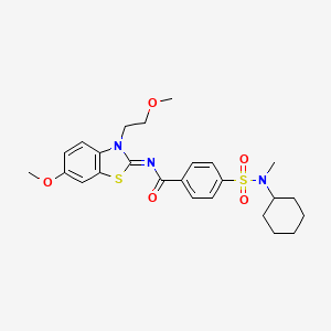 (Z)-4-(N-cyclohexyl-N-methylsulfamoyl)-N-(6-methoxy-3-(2-methoxyethyl)benzo[d]thiazol-2(3H)-ylidene)benzamide