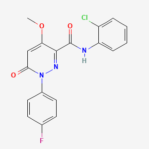 molecular formula C18H13ClFN3O3 B3011430 N-(2-chlorophenyl)-1-(4-fluorophenyl)-4-methoxy-6-oxopyridazine-3-carboxamide CAS No. 941879-79-4