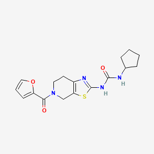 1-Cyclopentyl-3-(5-(furan-2-carbonyl)-4,5,6,7-tetrahydrothiazolo[5,4-c]pyridin-2-yl)urea
