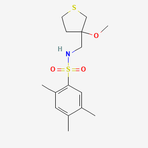 N-((3-methoxytetrahydrothiophen-3-yl)methyl)-2,4,5-trimethylbenzenesulfonamide