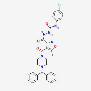 2-({4-[(4-benzhydrylpiperazino)carbonyl]-5-methyl-3-isoxazolyl}carbonyl)-N-(4-chlorophenyl)-1-hydrazinecarboxamide