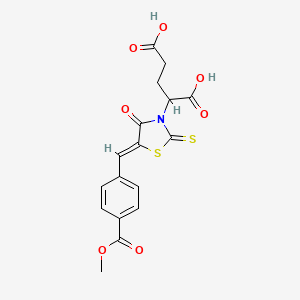 (Z)-2-(5-(4-(methoxycarbonyl)benzylidene)-4-oxo-2-thioxothiazolidin-3-yl)pentanedioic acid