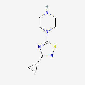 molecular formula C9H14N4S B3011494 1-(3-Cyclopropyl-1,2,4-thiadiazol-5-yl)piperazine CAS No. 1489486-20-5