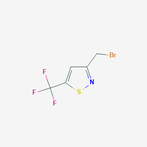 molecular formula C5H3BrF3NS B3011495 3-(Bromomethyl)-5-(trifluoromethyl)-1,2-thiazole CAS No. 2253638-60-5