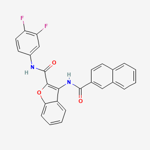 molecular formula C26H16F2N2O3 B3011500 3-(2-萘酰胺)-N-(3,4-二氟苯基)苯并呋喃-2-甲酰胺 CAS No. 888448-75-7