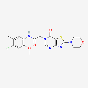 molecular formula C19H20ClN5O4S B3011501 N-(4-chloro-2-methoxy-5-methylphenyl)-2-(2-morpholino-7-oxothiazolo[4,5-d]pyrimidin-6(7H)-yl)acetamide CAS No. 1223859-81-1