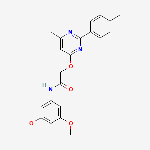 molecular formula C22H23N3O4 B3011502 N-(3,5-dimethoxyphenyl)-2-((6-methyl-2-(p-tolyl)pyrimidin-4-yl)oxy)acetamide CAS No. 1251586-59-0
