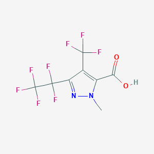 molecular formula C8H4F8N2O2 B3011506 1-methyl-3-(pentafluoroethyl)-4-(trifluoromethyl)-1H-pyrazole-5-carboxylic acid CAS No. 1226890-61-4
