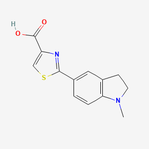 molecular formula C13H12N2O2S B3011507 2-(1-methyl-2,3-dihydro-1H-indol-5-yl)-1,3-thiazole-4-carboxylic acid CAS No. 1455910-92-5