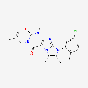 molecular formula C21H22ClN5O2 B3011508 8-(5-chloro-2-methylphenyl)-1,6,7-trimethyl-3-(2-methylallyl)-1H-imidazo[2,1-f]purine-2,4(3H,8H)-dione CAS No. 896321-97-4
