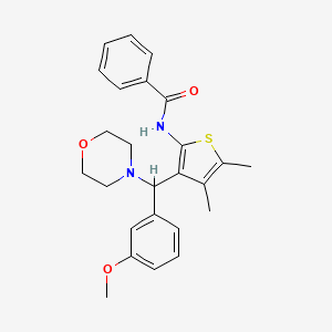 molecular formula C25H28N2O3S B3011519 N-[3-[(3-methoxyphenyl)-morpholin-4-ylmethyl]-4,5-dimethylthiophen-2-yl]benzamide CAS No. 631860-21-4