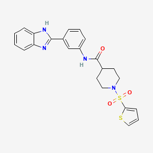 molecular formula C23H22N4O3S2 B3011528 N-(3-(1H-benzo[d]imidazol-2-yl)phenyl)-1-(thiophen-2-ylsulfonyl)piperidine-4-carboxamide CAS No. 900001-12-9