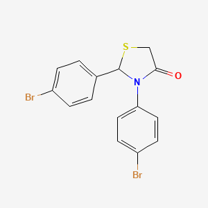molecular formula C15H11Br2NOS B3011536 2,3-Bis(4-bromophenyl)-1,3-thiazolidin-4-one CAS No. 128914-34-1