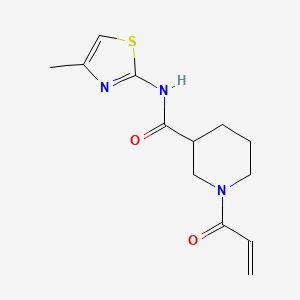 molecular formula C13H17N3O2S B3011551 N-(4-methyl-1,3-thiazol-2-yl)-1-(prop-2-enoyl)piperidine-3-carboxamide CAS No. 2094506-32-6