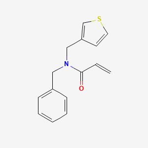 molecular formula C15H15NOS B3011555 N-Benzyl-N-(thiophen-3-ylmethyl)prop-2-enamide CAS No. 2192639-72-6