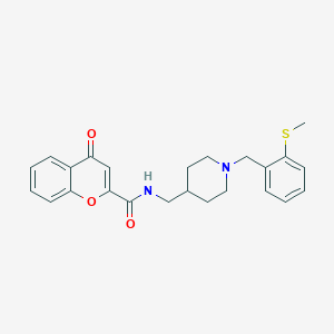 molecular formula C24H26N2O3S B3011565 N-((1-(2-(methylthio)benzyl)piperidin-4-yl)methyl)-4-oxo-4H-chromene-2-carboxamide CAS No. 1234985-93-3