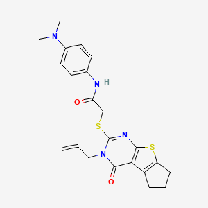 B3011572 2-((3-allyl-4-oxo-4,5,6,7-tetrahydro-3H-cyclopenta[4,5]thieno[2,3-d]pyrimidin-2-yl)thio)-N-(4-(dimethylamino)phenyl)acetamide CAS No. 796995-47-6