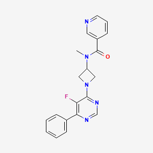 molecular formula C20H18FN5O B3011573 N-[1-(5-Fluoro-6-phenylpyrimidin-4-yl)azetidin-3-yl]-N-methylpyridine-3-carboxamide CAS No. 2380086-78-0