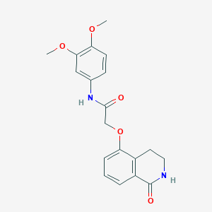molecular formula C19H20N2O5 B3011637 N-(3,4-dimethoxyphenyl)-2-[(1-oxo-1,2,3,4-tetrahydroisoquinolin-5-yl)oxy]acetamide CAS No. 886950-55-6