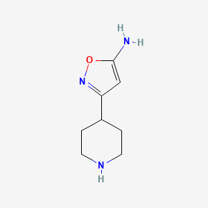 molecular formula C8H13N3O B3011645 3-(piperidin-4-yl)-1,2-oxazol-5-amine CAS No. 1340814-73-4