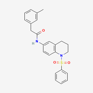 molecular formula C24H24N2O3S B3011648 N-(1-(phenylsulfonyl)-1,2,3,4-tetrahydroquinolin-6-yl)-2-(m-tolyl)acetamide CAS No. 942006-33-9