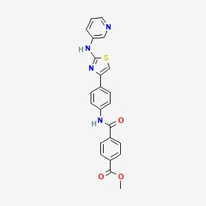 molecular formula C23H18N4O3S B3011659 Methyl 4-((4-(2-(pyridin-3-ylamino)thiazol-4-yl)phenyl)carbamoyl)benzoate CAS No. 1798045-89-2